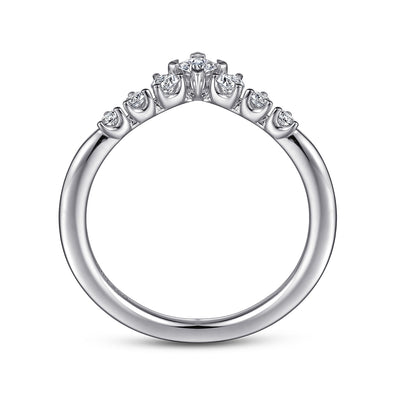 Gabriel 14K White Gold 0.286ctw Contoured Diamond Band