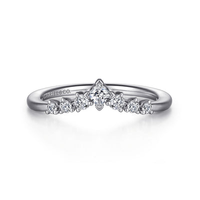 Gabriel 14K White Gold 0.286ctw Contoured Diamond Band