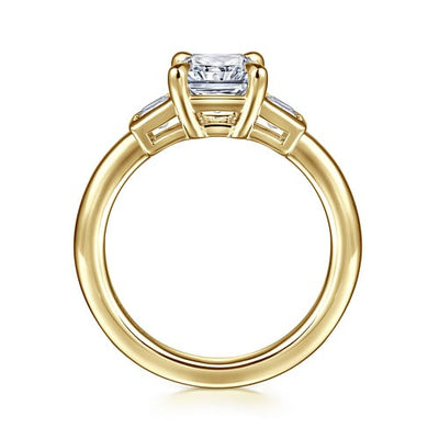 Gabriel 14K Yellow Gold .30ctw 4 Prong Style Diamond Semi-Mount Engagement Ring
