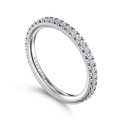 Gabriel 14K White Gold 0.376ctw Diamond Wedding Band