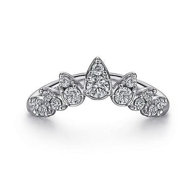 Gabriel 14K White Gold 0.43ctw Chevron Diamond Band