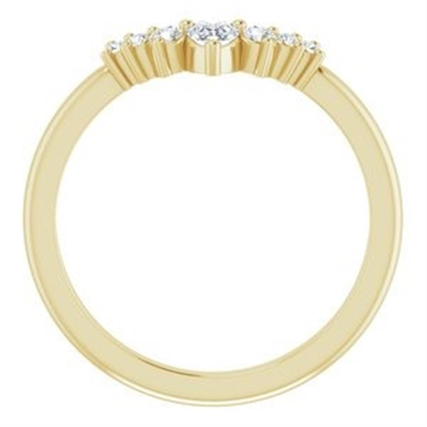 Ever & Ever 14K Yellow Gold .25ctw Curved Diamond Band