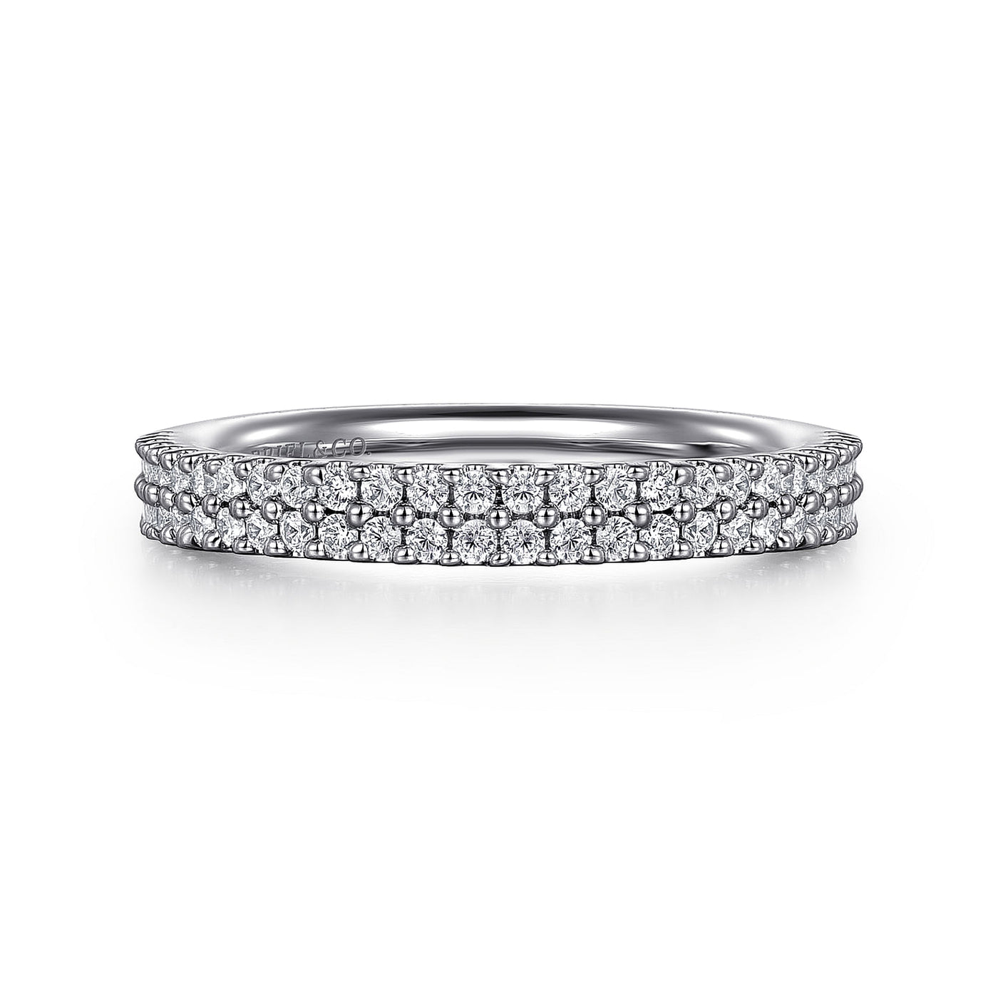 Gabriel 14K White Gold 0.30ctw Stackable Diamond Band