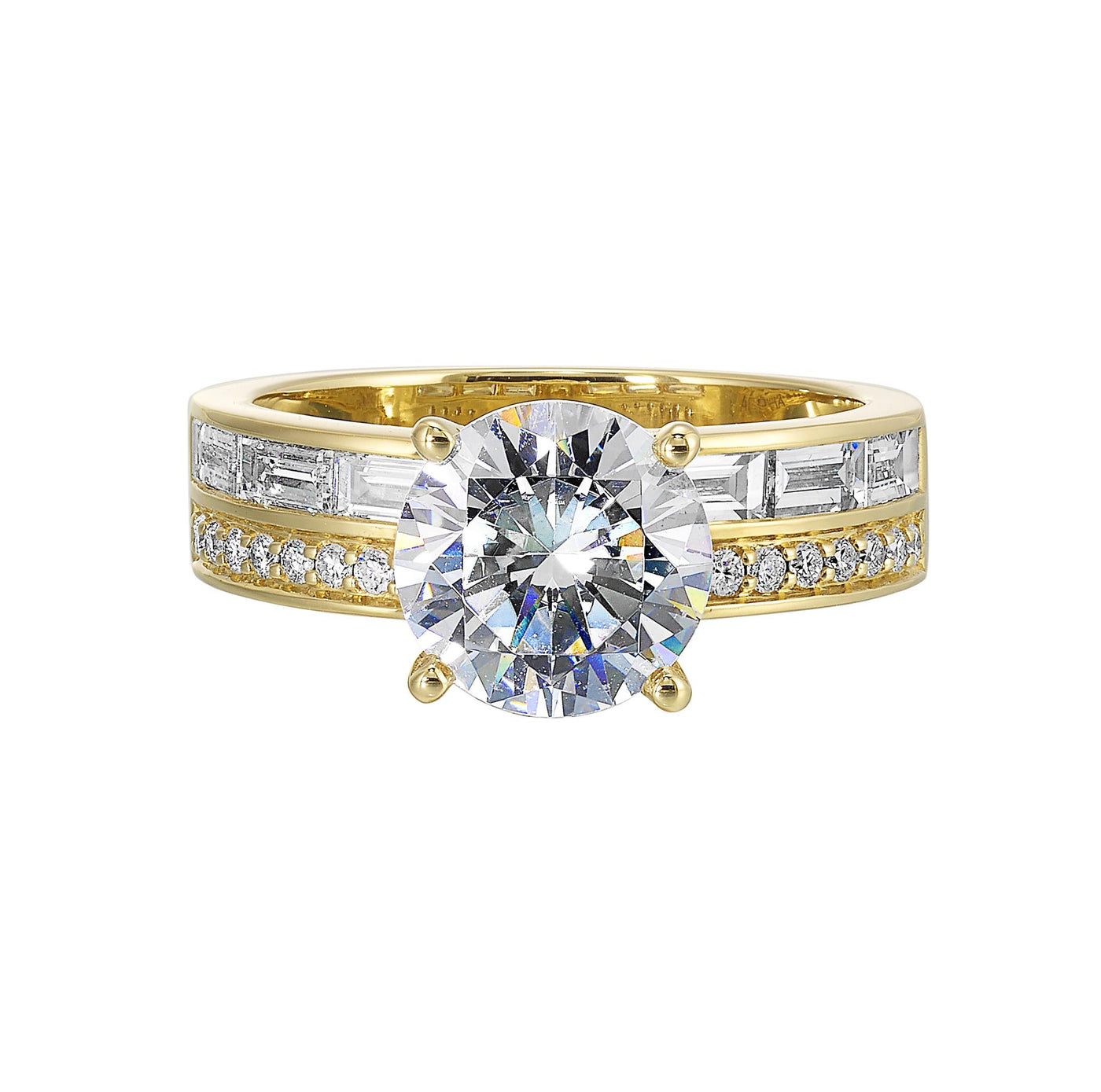 14K Yellow Gold 2.87ctw 4 Prong Lab Grown Diamond Engagement Ring