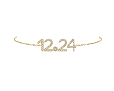 14K Yellow Gold 0.18ctw 7" Date Style Diamond Bracelet