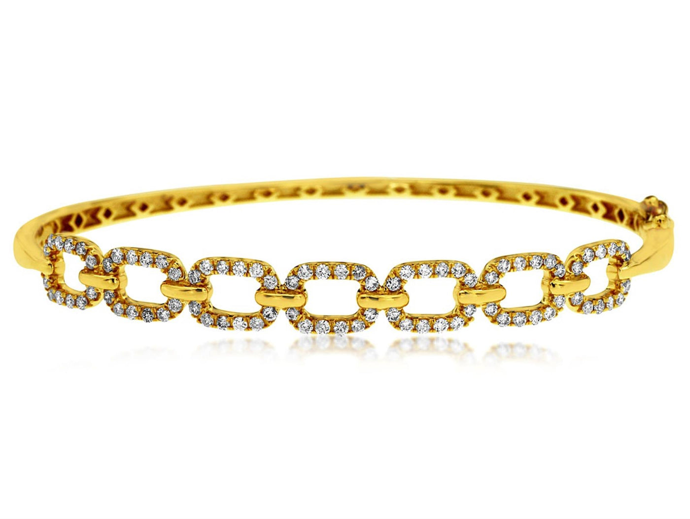 14K Yellow Gold 0.85ctw 7" Bangle Style Diamond Bracelet