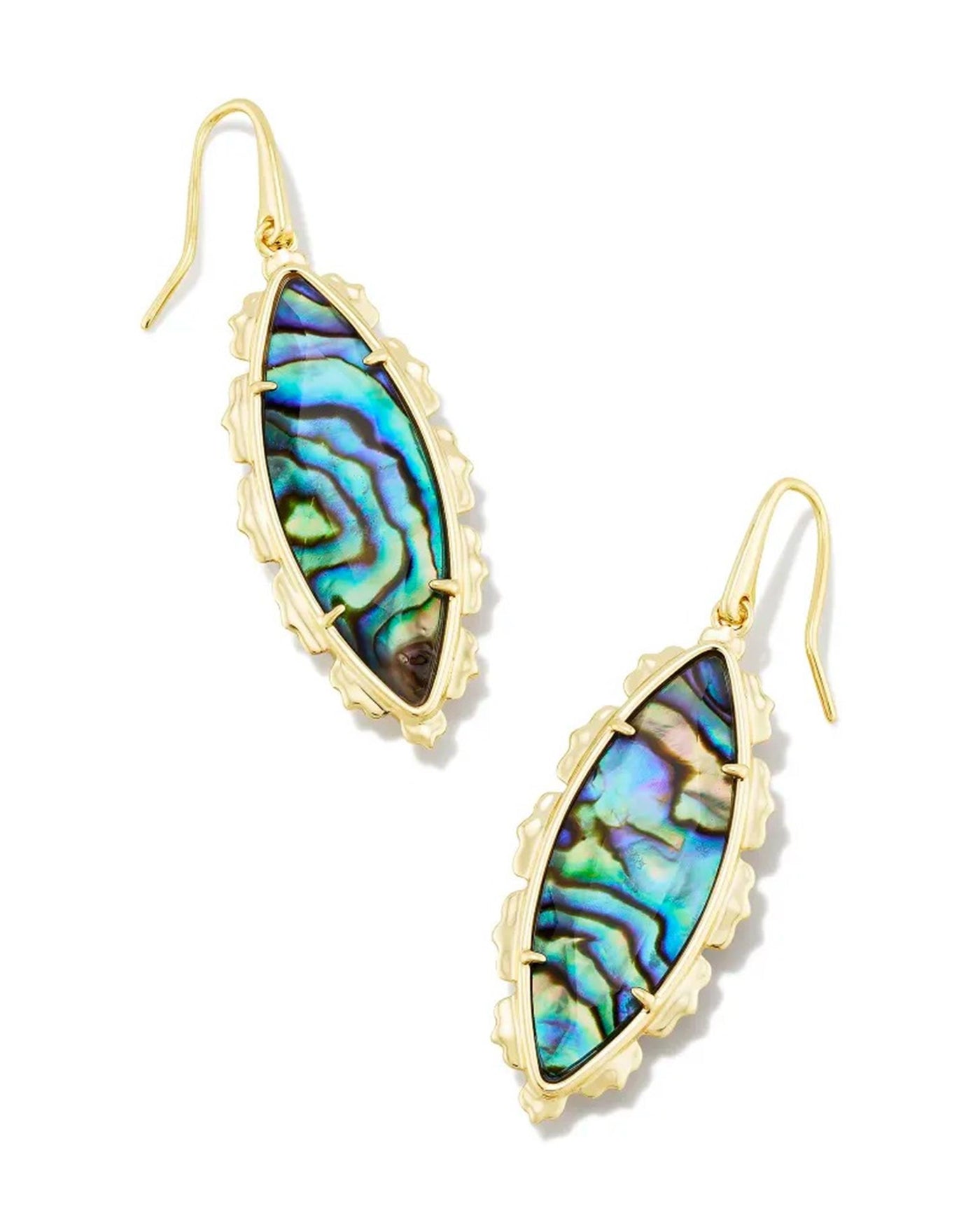 Gold Tone Earrings Featuring Dichroic Abalone by Kendra Scott