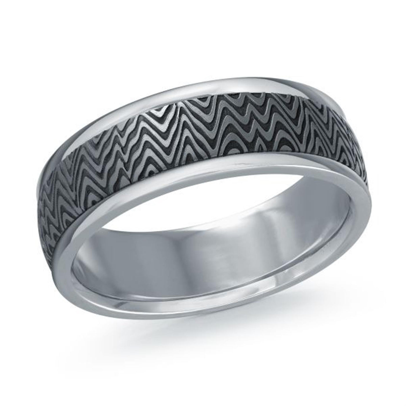 Malo 7mm Tantalum and 14K White Gold Wedding Band