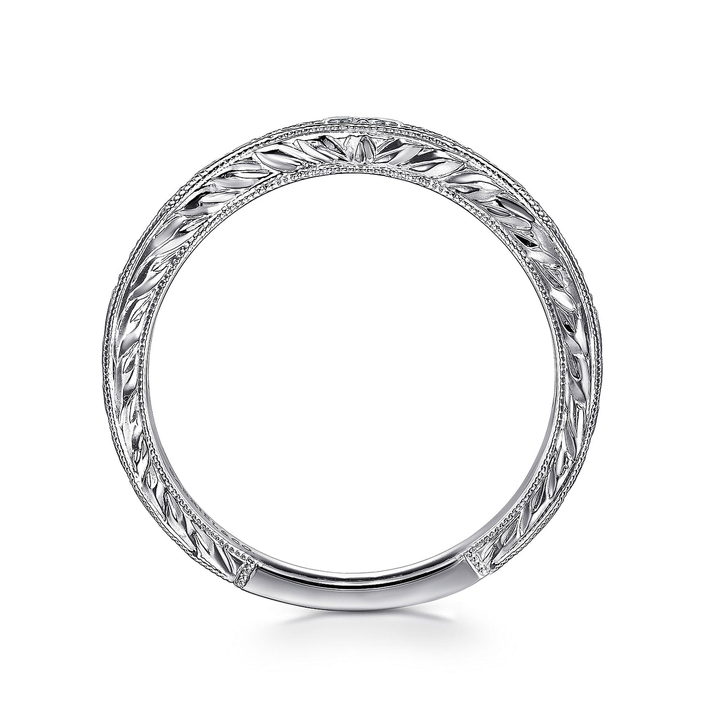 Gabriel 14K White Gold 0.25ctw Curved Diamond Band