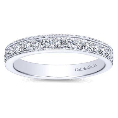 Gabriel 14K White Gold 0.50ctw Diamond Wedding Band