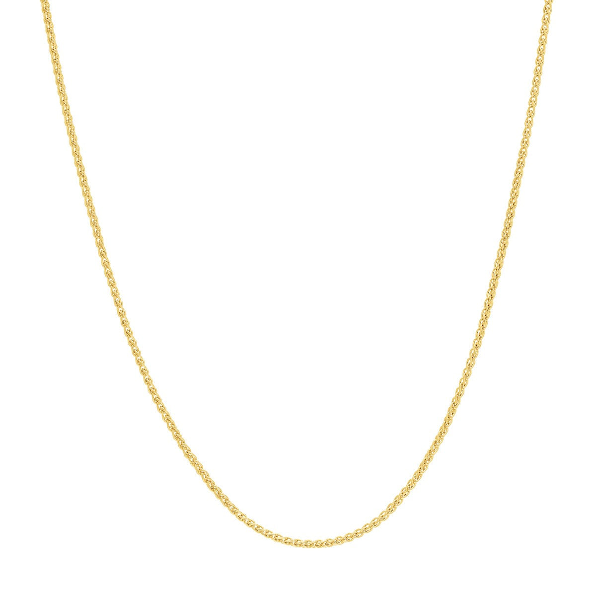 14K Yellow Gold 1.0mm 22" Adjustable Wheat Chain