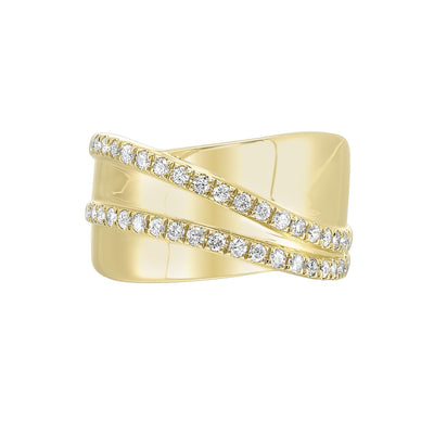 14K Yellow Gold .38ctw Cigar Diamond Fashion Ring