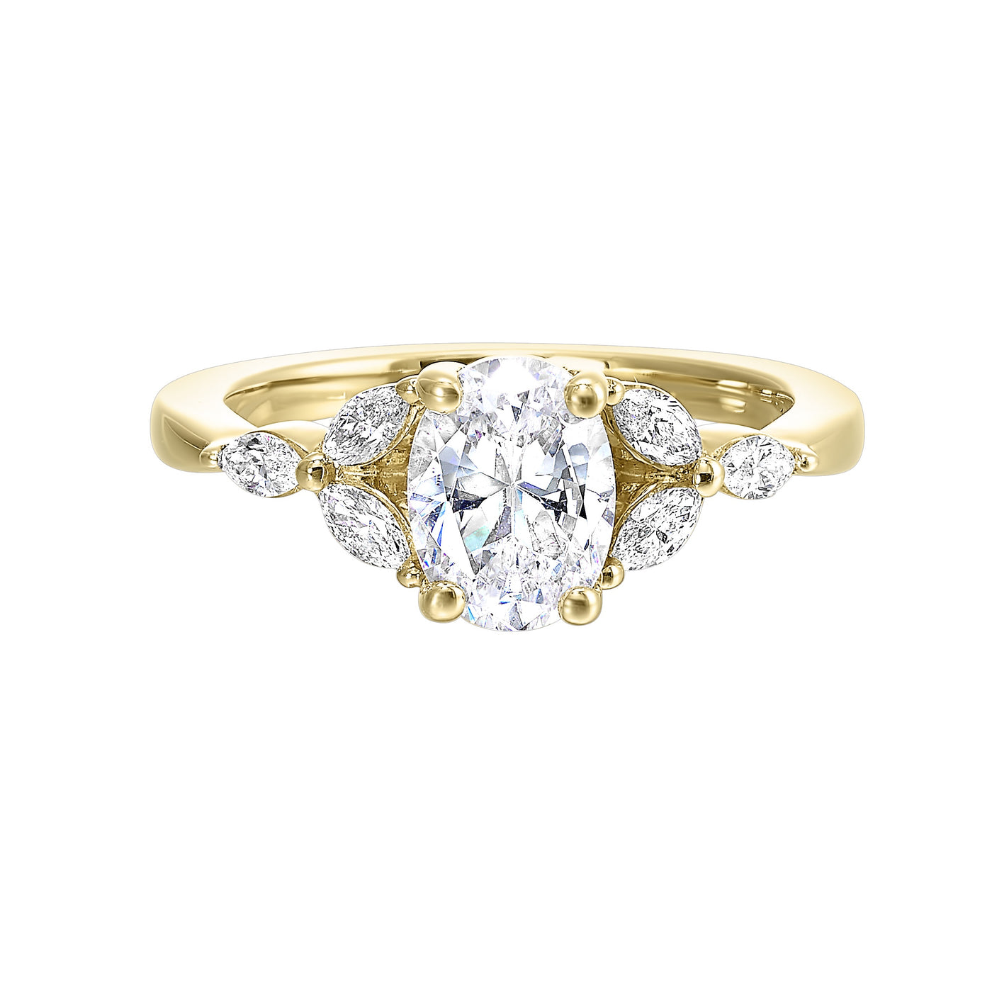 Thollot-Colorado Cut 14K Yellow Gold 0.33ctw 4 Prong Style Diamond Semi-Mount Engagement Ring