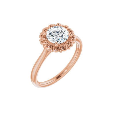 Ever & Ever 14K Rose Gold 4 Prong Style Diamond Semi-Mount Engagement Ring
