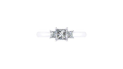 14K White Gold 0.96ctw 4 Prong Engagement Ring by Thollot