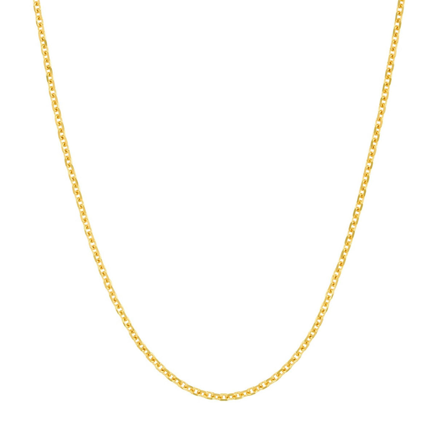 14K Yellow Gold 1.1mm 22" Adjustable Cable Link Chain