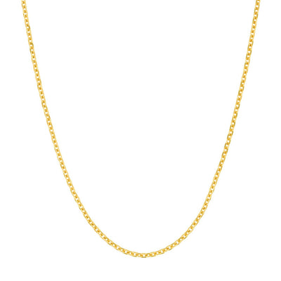 14K Yellow Gold 1.1mm 22" Adjustable Cable Link Chain