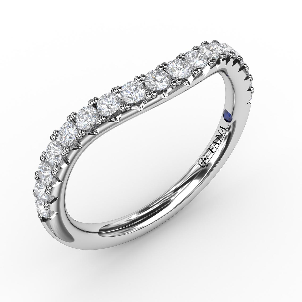 Fana 14K White Gold 0.33ctw Curved Diamond Band