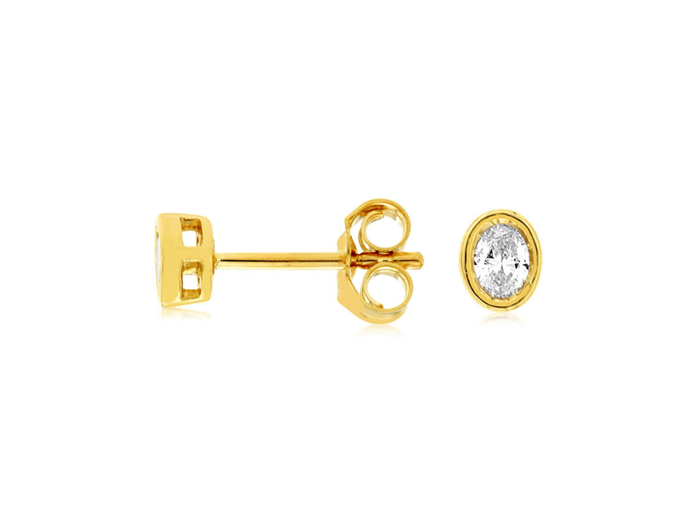 14K Yellow Gold 0.19ctw Diamond Stud Earrings in Bezel Basket Settings