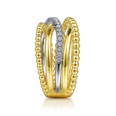 Gabriel 14K White & Yellow Gold 0.24ctw Bujukan Diamond Fashion Ring