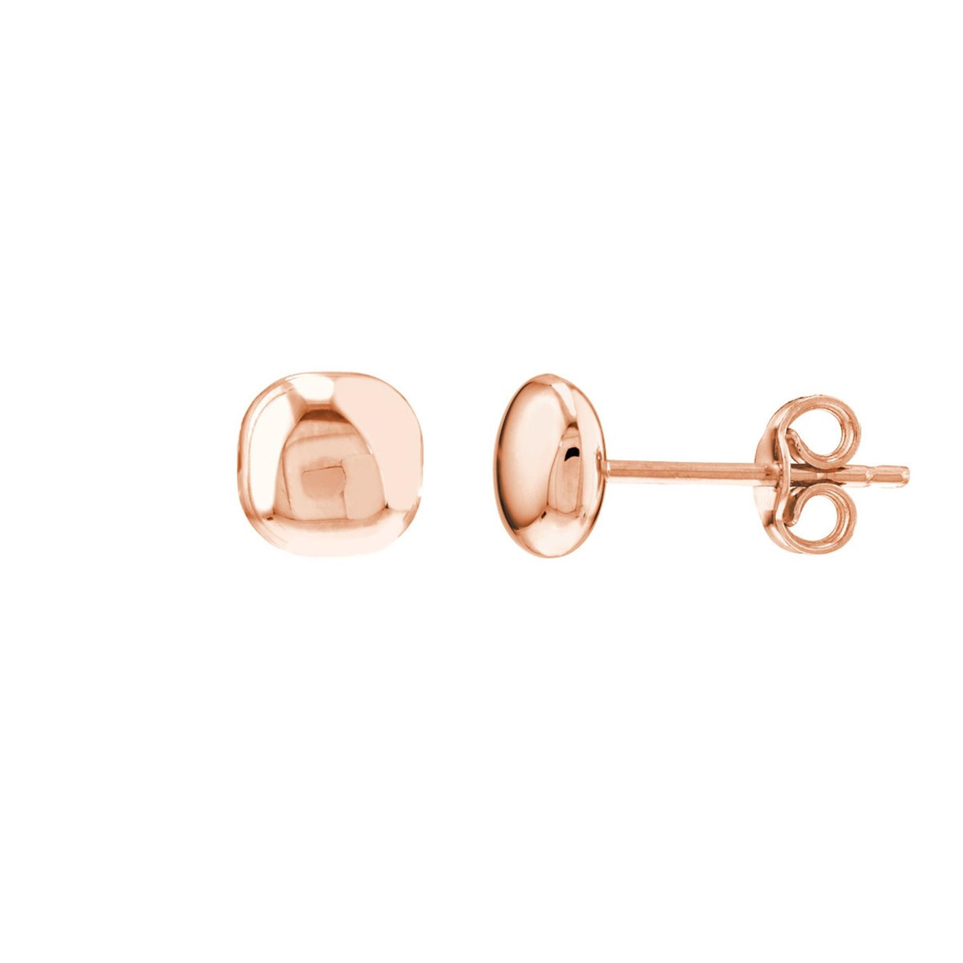14K Rose Gold 6mm Sphere Button Style Earrings