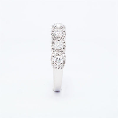 14K White Gold .80ctw Diamond Halo Band