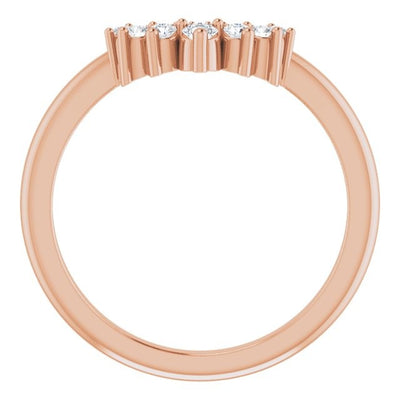 Ever & Ever 14K Rose Gold .17ctw Curved Diamond Tiara Style Band