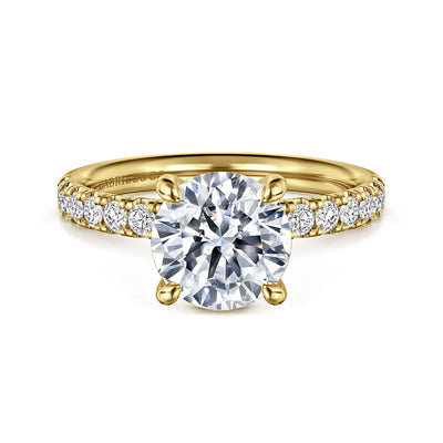 Gabriel 14K Yellow Gold 0.353ctw 4 Prong Style Diamond Semi-Mount Engagement Ring