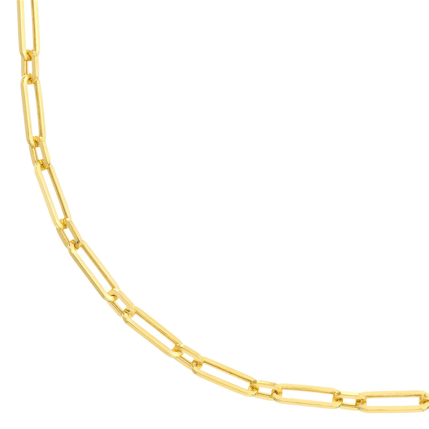 14K Yellow Gold 3.8mm 18" Paper Clip Chain
