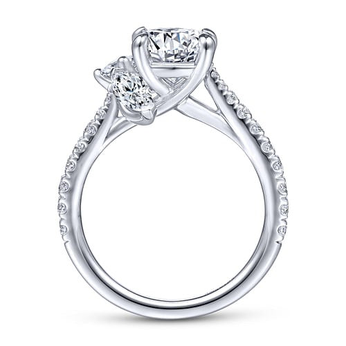 Gabriel 14K White Gold 0.85ctw 4 Prong Style Diamond Semi-Mount Engagement Ring