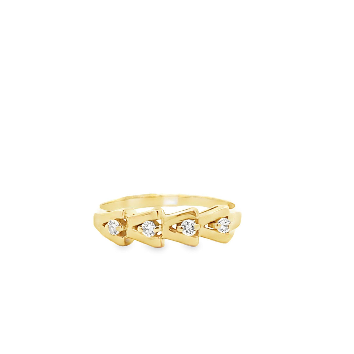 Estate 14K Yellow Gold .33ctw Chevron Diamond Fashion Ring