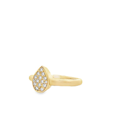 Thollot Custom Original 14K Yellow Gold 0.11ctw Pave Diamond Fashion Ring