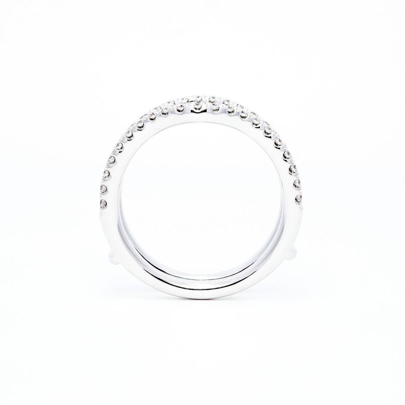 14K White Gold .55ctw Curved Diamond Ring Guard