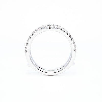 14K White Gold .55ctw Curved Diamond Ring Guard