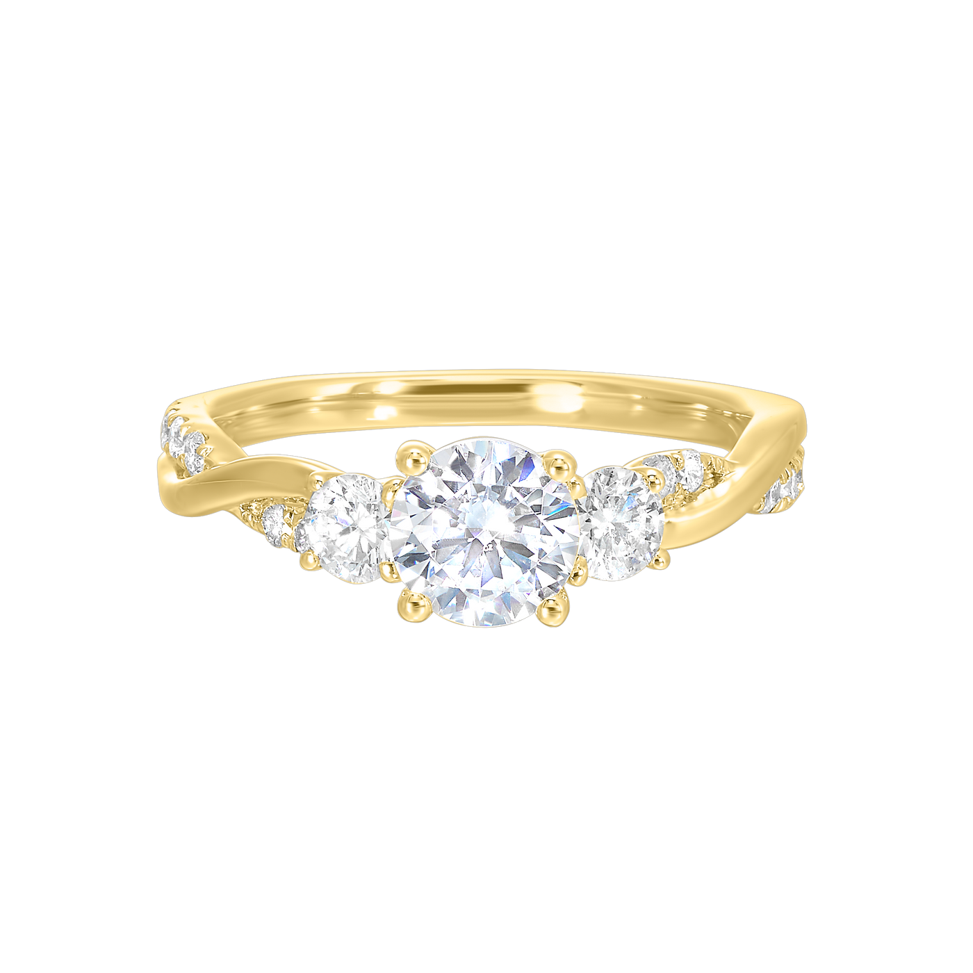 Thollot-Colorado Cut 14K Yellow Gold .50ctw 4 Prong Style Diamond Semi-Mount Engagement Ring