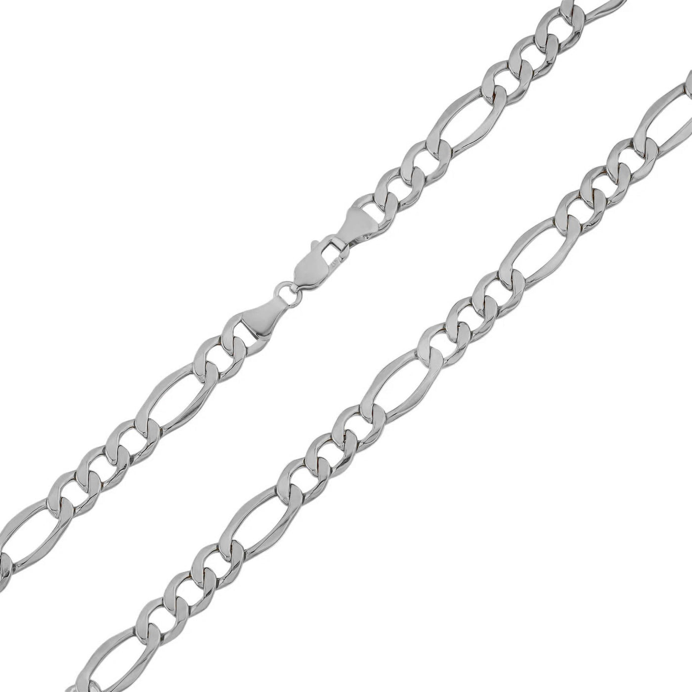 Sterling Silver 8.4mm 22" Figaro Chain