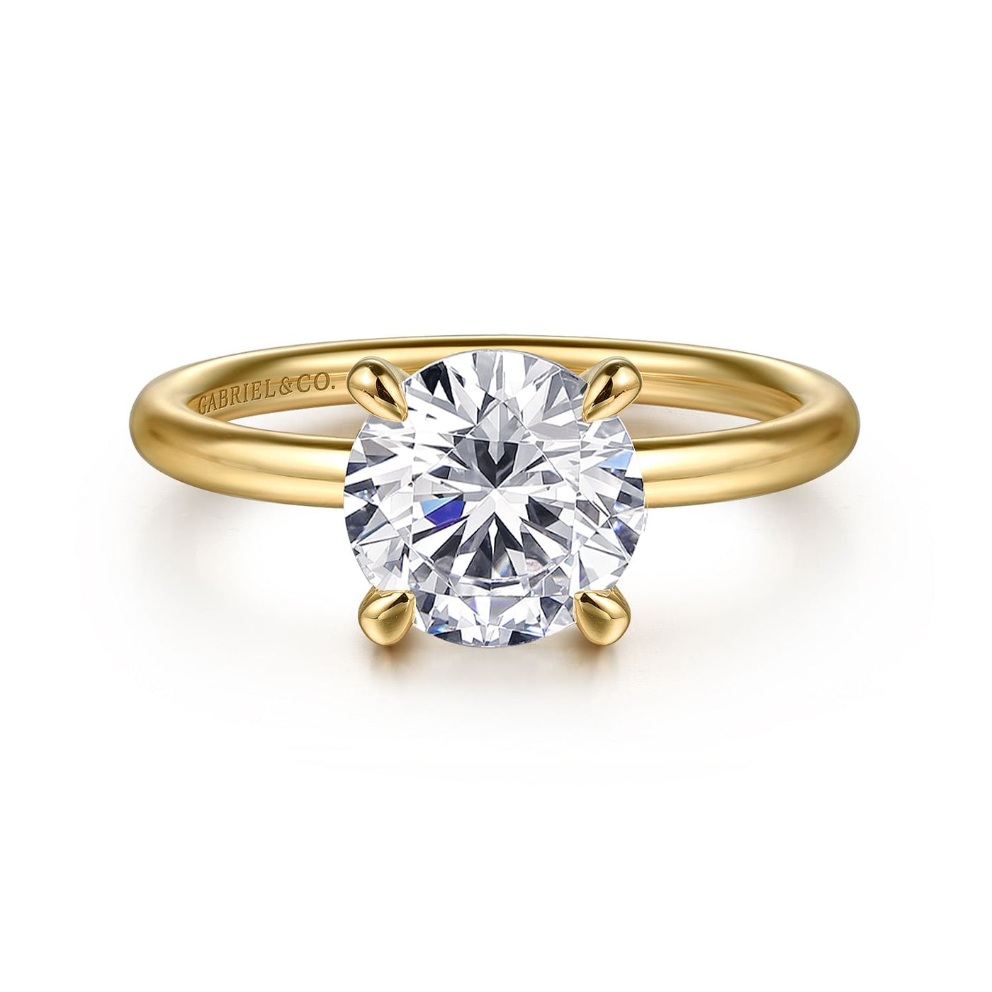 Gabriel 14K Yellow Gold 4 Prong Style Diamond Semi-Mount Engagement Ring