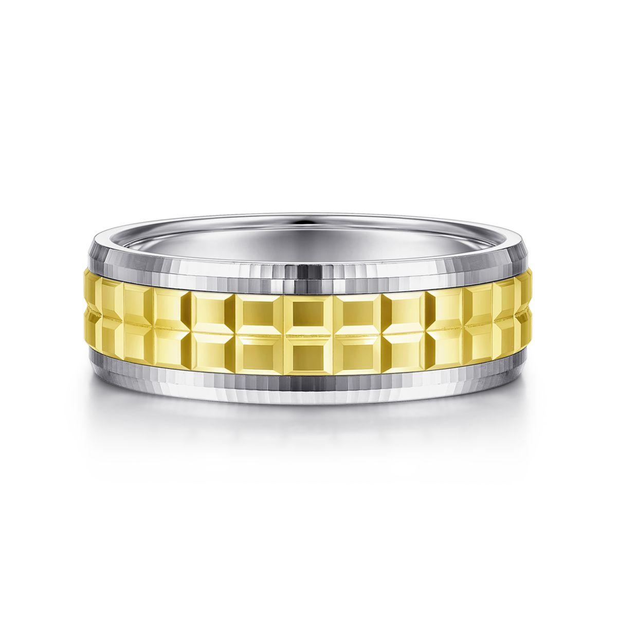 Gabriel 14K White & Yellow Gold 7mm Wedding Band