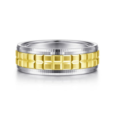 Gabriel 14K White & Yellow Gold 7mm Wedding Band