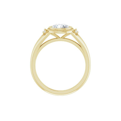 Ever & Ever 14K Yellow Gold 6.5mm centerctw Bezel Style Diamond Semi-Mount Engagement Ring