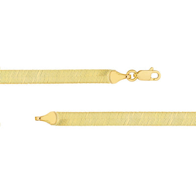 Estate 14K Yellow Gold 5mm 20" Herringbone Chain