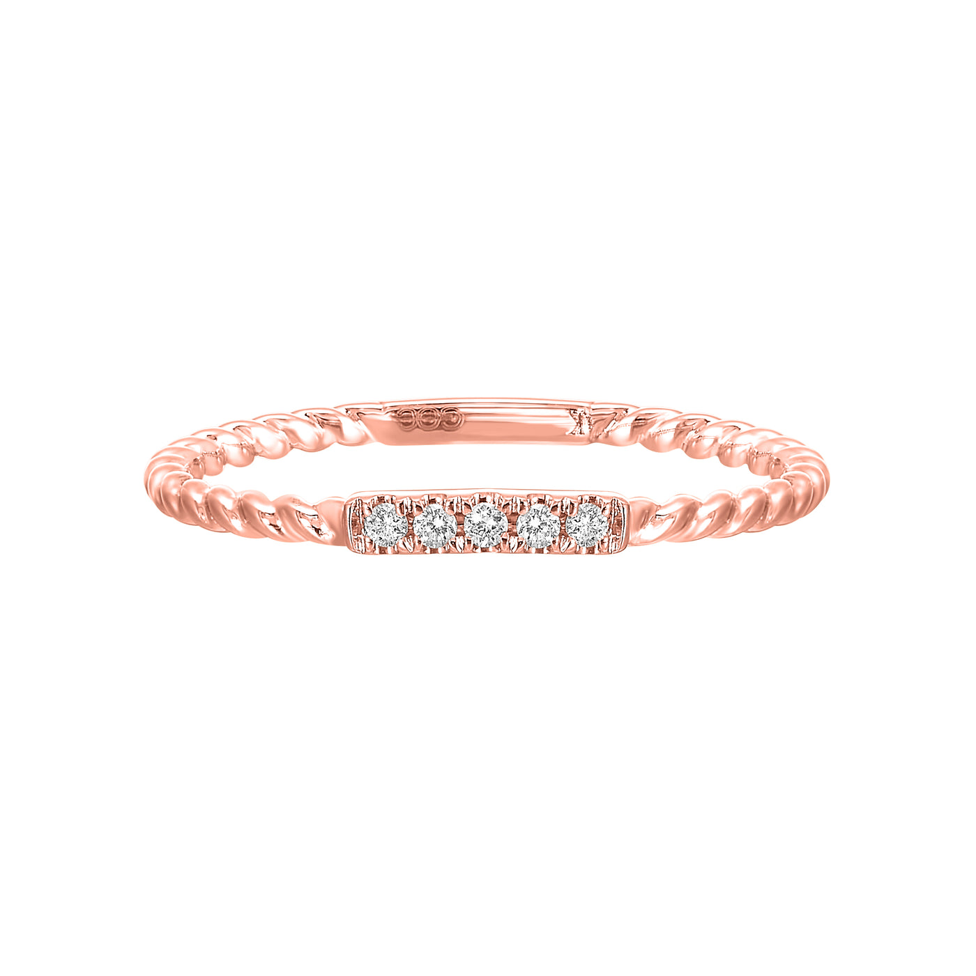 10K Rose Gold .05ctw Stackable Diamond Band