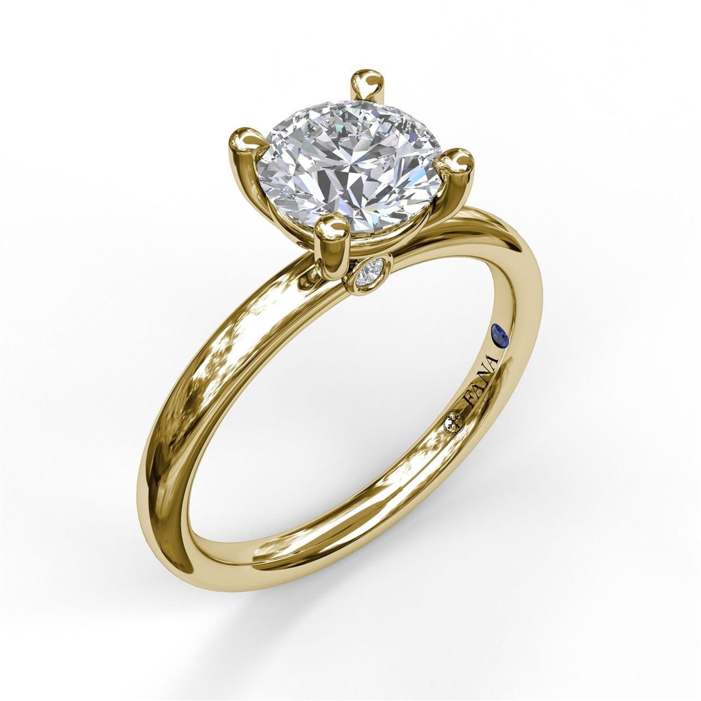 Fana 14K Yellow Gold .03ctw 4 Prong Style Diamond Semi-Mount Engagement Ring