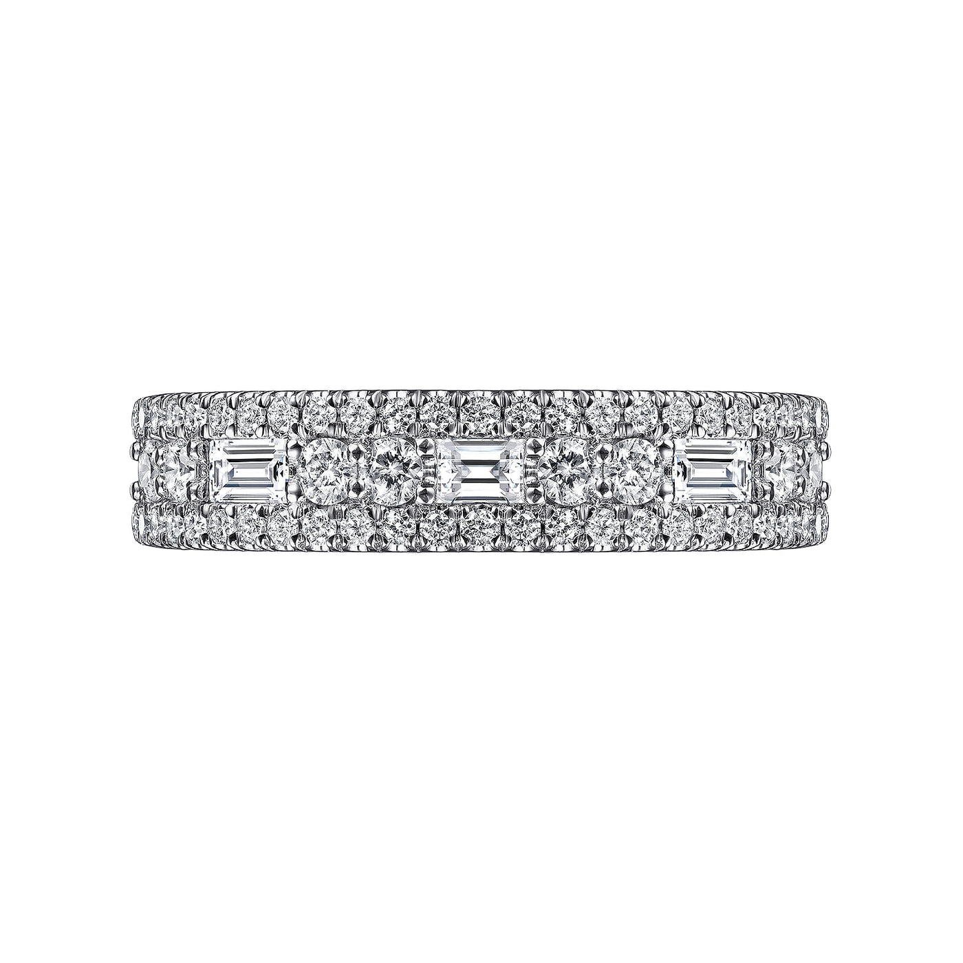 Gabriel 14K White Gold 1.15ctw Fancy Diamond Band