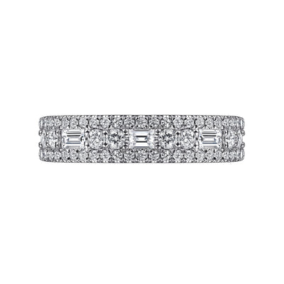 Gabriel 14K White Gold 1.15ctw Fancy Diamond Band