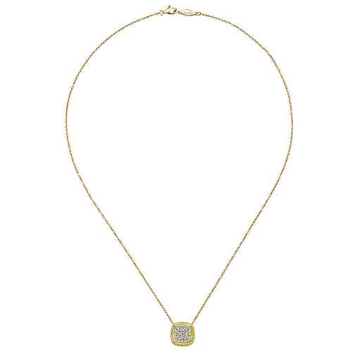 Gabriel 14K Yellow Gold 0.47ctw Cluster Style Pendant