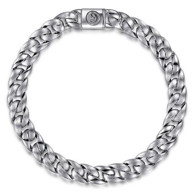 Gabriel Sterling Silver 8.5" Solid Fancy Link Cuban Fashion Bracelet