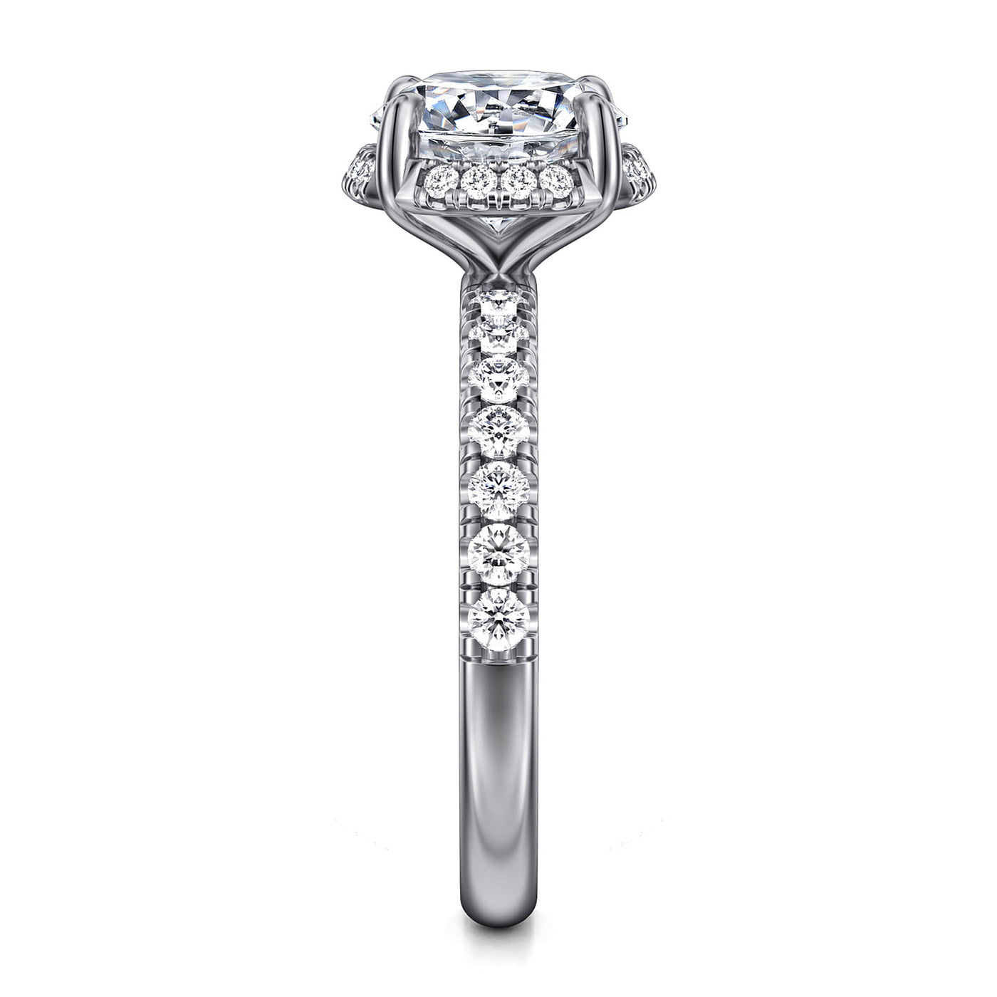 Gabriel 14K White Gold 0.423ctw 4 Prong Style Diamond Semi-Mount Engagement Ring