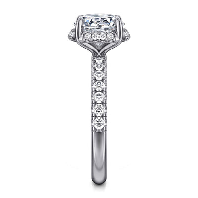 Gabriel 14K White Gold 0.423ctw 4 Prong Style Diamond Semi-Mount Engagement Ring