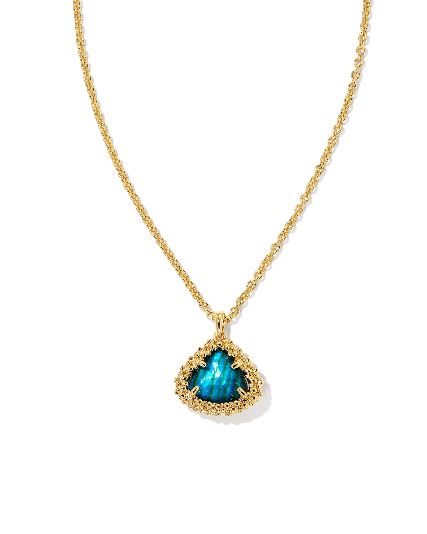 Gold Tone Necklace Featuring Teal Abalone by Kendra Scott